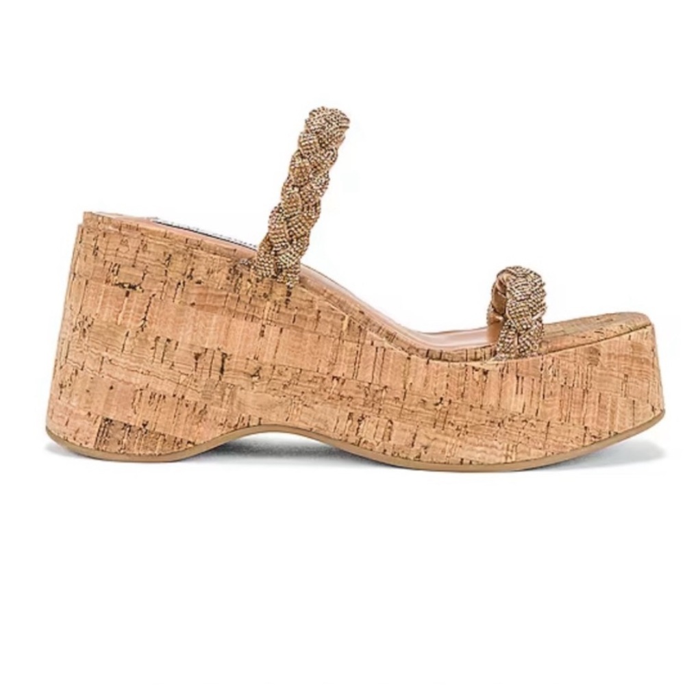 Steve Madden Danya Cork Embellished Wedge Size 8